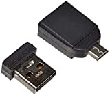 Verbatim Nano Chiavetta USB 16 GB, USB 2.0 con MicroUSB, Velocità Lettura 10 MB/s, Velocità Scrittura 3 MB/s, Nero