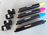 vhbw 4x toner compatibile con Kyocera TASKalfa 2551ci, 2552ci stampante - Toner compatibile + vaschetta toner esausto, multicolore