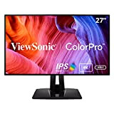 ViewSonic VP2768a-4K 27-inch 2160p UHD Professional Monitor, 100% sRGB, Pantone Validated, Colour Blindness Mode, USB Type-C, HDMI, DisplayPort, Ethernet, For ...