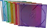 Vision Media - 50 custodie sottili per CD, con dorso da 5,2 mm, colori assortiti