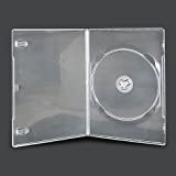 Vision Media - Custodia singola per DVD/CD/BLU RAY, 15 pezzi, dorso sottile da 7 mm, trasparente