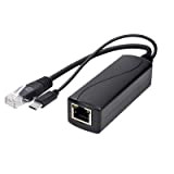 Vsnetwork Poe Splitter USB C Attivo da 48V a 5V 2.4A, Adattatore IEEE 802.3af, 10/100 Mbps, Compatibile con Raspberry Pi ...