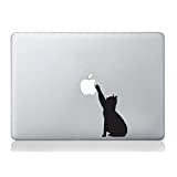 Wall4StickersÂ - Adesivo in vinile per computer portatile, decalcomania, motivo: sagoma di gatto