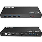WAVLINK USB 3.0/USB C Ultra 5K Universal Docking Station supporta due uscite video 4K per laptop, PC o Mac (DisplayPort ...