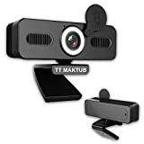 Webcam Pc Con Microfono 1080p Full HD Video con Riduzione Del Rumore e Luce Led integrata, Videocamera per PC con ...