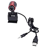 Webcam USB Qiilu 2.0 USB 300,000 Pixels HD Web Camera con Telecamera a Rotazione a 360 Gradi, Microfono Incorporato per ...