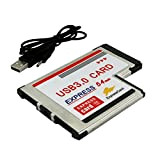 Whisverse 54mm Express Card USB 3.0 PCMCIA Dual 2 Porte Velocità di trasferimento fino a 5Gbps 480/1.5/12Mbps Express Card Adapter ...