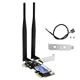 Wireless PCIE WiFi Card per PC, Dual Band 2.4GHz / 5GHz High Speed ​​1200 Mbps Network Adapter Card Support Bluetooth ...