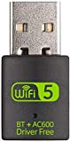 XPSH, USB WiFi Bluetooth Adattatore, Dongle Mini Wireless 600mbps Dual Band 2.4G/5.8G Adattatore Bluetooth USB Scheda di Rete Ricevitore WiFi ...