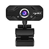 XTR HD Webcam Mini Computer PC WebCamera USB Driver-Free Built-in Dual Microphones Calling Conference Work for Live Broadcast Video,Black