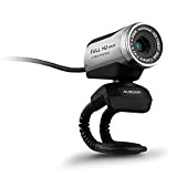 XTR Webcam Built-in Microphone with USB 2.0 for Laptop Live Broadcast Video Conference Work Computer Camera Ausdom AW615 1080P,Silver