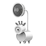 XUnion Divertente Fan Studente Penna Titolare Ventola Temperamatite Fan Multi-Funzione Fan Cartoon USB QA0, Bianco Zv4, M