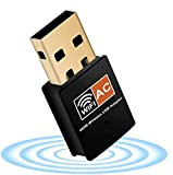 XVZ - Adattatore dongle USB per PC, WiFi 600 Mbps dual band 2.4 GHz/5 GHz veloce ad alta ricezione, antenna ...
