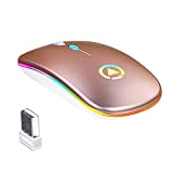 YANMINZ Mouse senza fili Ricaricabile, Ultra Magro 1600 DPI Mini 2.4G Mouse senza fili del Computer Portatile del Computer del ...