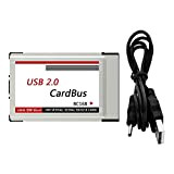 Yeshai3369 PCMCIA a USB 2.0 CardBus Convertitore, 2 Porte PCI Express Card Adapter per Nokebook Laptop