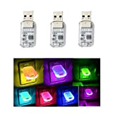 Yih Vane 3pcs Mini luci LED USB Touch e Voice Control per Interni Auto LED per Auto Computer