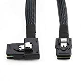 YIWENTEC 0.8 M Internal Mini SAS 36-Pin 8087 to Right Bend 90 Degree SFF-8087 Cable (8087 to 8087 Right Bend ...