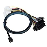 YIWENTWEC SFF-8643 Internal Mini SAS HD to (4) 29pin SFF-8482 connectors Power Port 12GB/S Cable (1M) (G0401-1M)