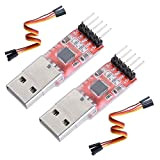 Yizhet 2 x Convertitori da USB a Ttl con HW-598 per 3,3V e 5V con 5PIN Cavetto Jumper per Arduino, ...