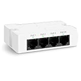 YuanLey 4 Porte Poe Extender con 3 Poe out, IEEE 802.3af/at Mini 4 Canali Poe Ripetitore 100Mbps, Parete e DIN ...