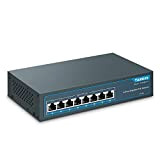 YuanLey 8 Port Gigabit Poe Switch, 120W 802.3af/at, Metal Fanless Unmanaged Plug And Play