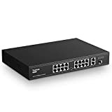YuLinca Switch Poe a 19 Porte, IEEE802.3af/at, Max 200W, VLAN basata su Porta, Estensione Poe di 250m, Switch Ethernet Non ...