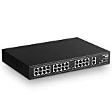 YuLinca Switch Poe a 27 Porte, IEEE802.3af/at, Max 300W, VLAN basata su Porta, Estensione Poe 250m, Switch Ethernet Non gestito ...