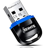 ZEXMTE Adattatore Bluetooth USB 5.1, Trasmettitore Ricevitore per computer portatile, supporta Windows 10/8/7/Vista/XP, mouse, tastiera e cuffie