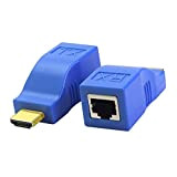 ZHITING Extender HDMI, Adattatore Convertitore Ethernet di Rete da HDMI Maschio a RJ45 femmina,per cavo Cat 5e/6, 1080p, trasmissione fino ...