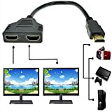 ZY HDMI maschio a doppio HDMI femmina 1 a 2 vie HDMI Splitter cavo adattatore per HDTV, supporto due TV ...